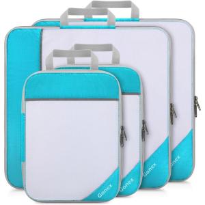 Compression Packing Cubes, Gonex Extensible Storage Mesh Bags Organizers(D: 4 PCS Blue)