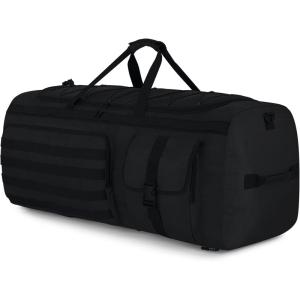 Gonex 130L Extra Large Duffel Bag for Men, Heavy Duty 3 in 1 Convertible Carry Travel Duffle, with Shoe Compartment, Tactical Loops, Sports Gear Bag for Family Trips (Black)(Black)