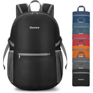 Gonex 30L Ultra Lightweight Packable Backpack, Handy Foldable Daypack for Camping Outdoor Travel Cycling Backpacking(Black)