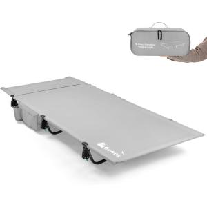 Gonex 31.5″ Extra Wide Camping Cot with Premium Pillow Pocket Supports 350lbs, Portable Ultralight Folding Cot Bed for Adults Travel, Beach, Home, Sleeping (Army Green)(Grey)