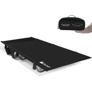 Gonex 31.5″ Extra Wide Camping Cot with Premium Pillow Pocket Supports 350lbs, Portable Ultralight Folding Cot Bed for Adults Travel, Beach, Home, Sleeping (Army Green)(Black)