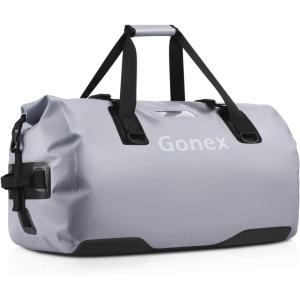 Gonex 40L 60L 80L Extra Large Waterproof Duffle Travel Dry Duffel Bag Heavy Duty Bag with Durable Straps & Handles for Kayaking Paddleboarding Boating Rafting Fishing(Gray)