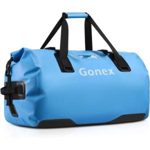 Gonex 40L 60L 80L Extra Large Waterproof Duffle Travel Dry Duffel Bag Heavy Duty Bag with Durable Straps & Handles for Kayaking Paddleboarding Boating Rafting Fishing(Light blue)