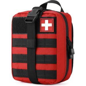 Gonex MOLLE Medical Pouch EMT First Aid Pouch Rip-Away IFAK Tactical Utility Pouch for Outdoor Activities Medical Supplies (Bag Only)(Red)