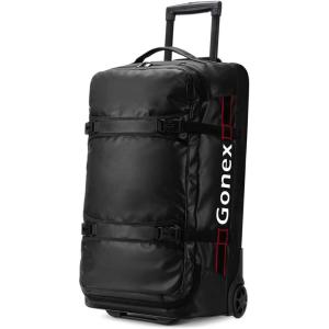 Gonex Rolling Duffle Bag with Wheels, 100L Water Repellent Large Wheeled Travel Duffel Luggage with Rollers 33 inch, Olive Green(Black (25 inch))