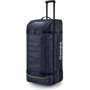 Gonex Rolling Duffle Bag with Wheels, 100L Water Repellent Large Wheeled Travel Duffel Luggage with Rollers 33 inch, Olive Green(Navy(33 inch))