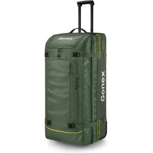 Gonex Rolling Duffle Bag with Wheels, 100L Water Repellent Large Wheeled Travel Duffel Luggage with Rollers 33 inch, Olive Green(Olive Green (33 inch))