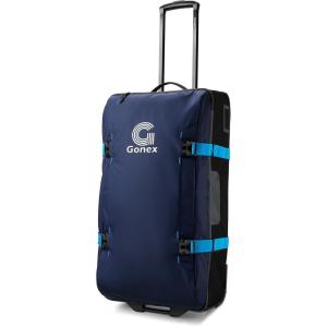 Gonex Rolling Duffle Bag with Wheels, Water-repellent 30 inch Nylon Large Wheeled Travel Duffel Luggage with TSA Lock & Telescopic Handle 100L, Black(Navy Blue)