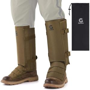 Gonex Snake Gaiters, Waterproof Snake Guards, Snake Bite Protection for Lower Legs, Snake Proof Gaiters Fit for Men & Women, Adjustable Size, 1 Pair