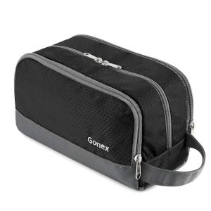 Gonex Travel Toiletry Bag Nylon, Shaving Bag Toiletry Organizer Orange(Black)
