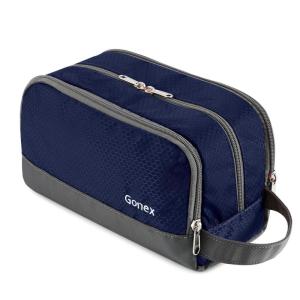 Gonex Travel Toiletry Bag Nylon, Shaving Bag Toiletry Organizer Orange(Deep Blue)