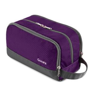 Gonex Travel Toiletry Bag Nylon, Shaving Bag Toiletry Organizer Orange(Deep Purple)