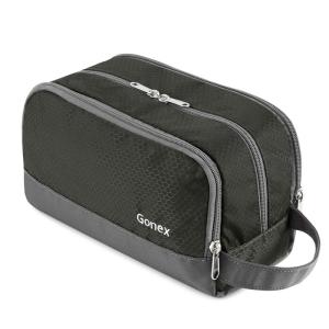 Gonex Travel Toiletry Bag Nylon, Shaving Bag Toiletry Organizer Orange(Gray)