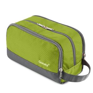 Gonex Travel Toiletry Bag Nylon, Shaving Bag Toiletry Organizer Orange(Green)