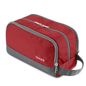 Gonex Travel Toiletry Bag Nylon, Shaving Bag Toiletry Organizer Orange(Red)