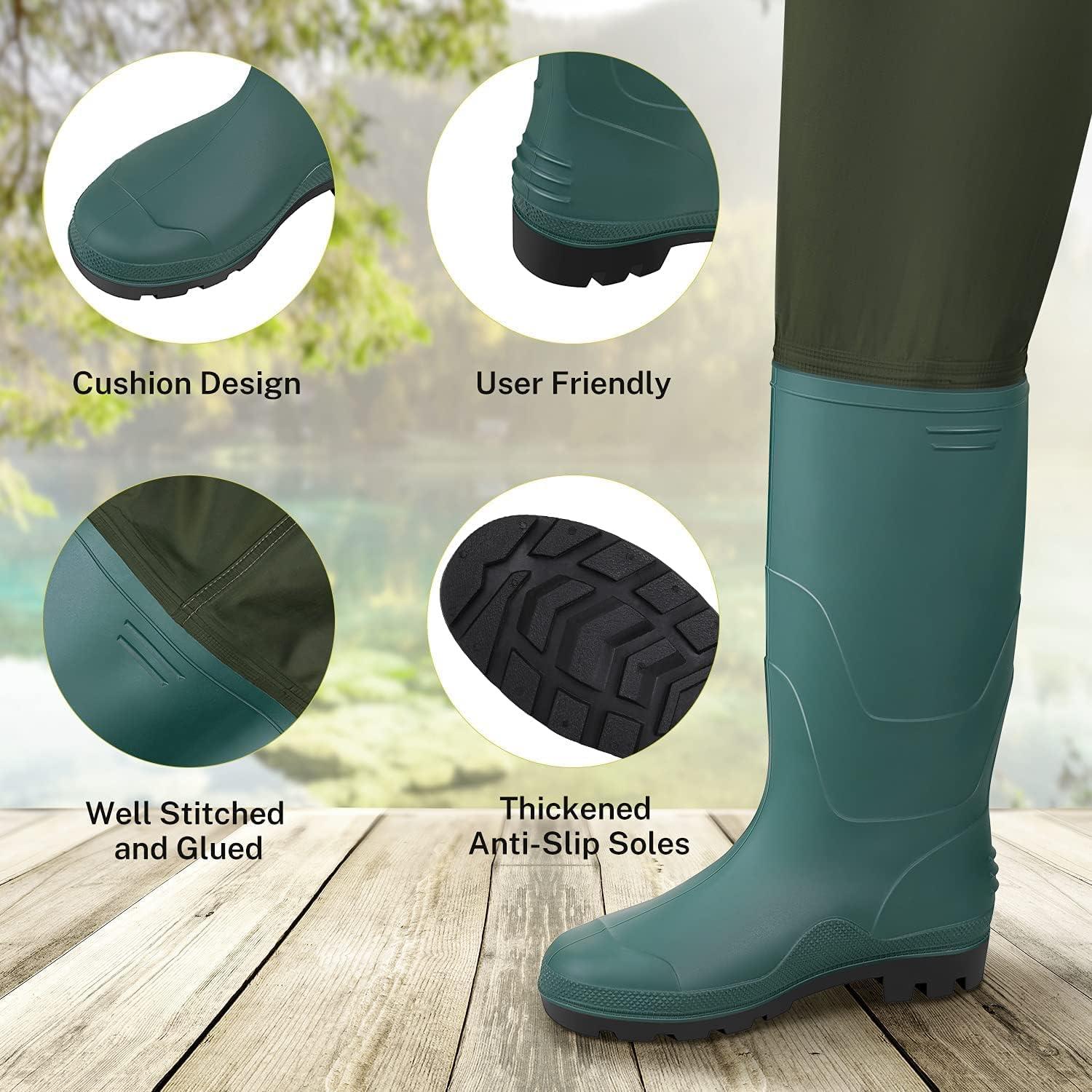 image:imageGonex Chest Waders Hunting Fishing Waders for Men Women Waterproof 70D Nylon Wader for Duck Hunting Fishing Green Sizes 813Green