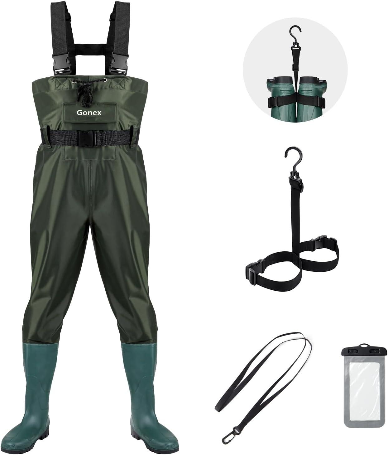 image:imageGonex Chest Waders Hunting Fishing Waders for Men Women Waterproof 70D Nylon Wader for Duck Hunting Fishing Green Sizes 813Green