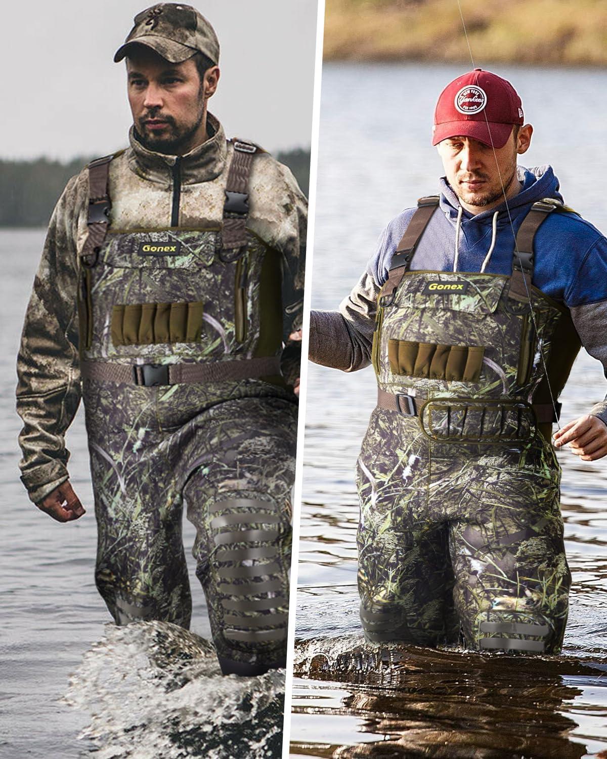 image:imageGonex Chest Waders for Men Waterproof 45mm Neoprene Hunting Fishing Waders with 800G Insulated Boots Camo Size 12Acamowith 800g Boots