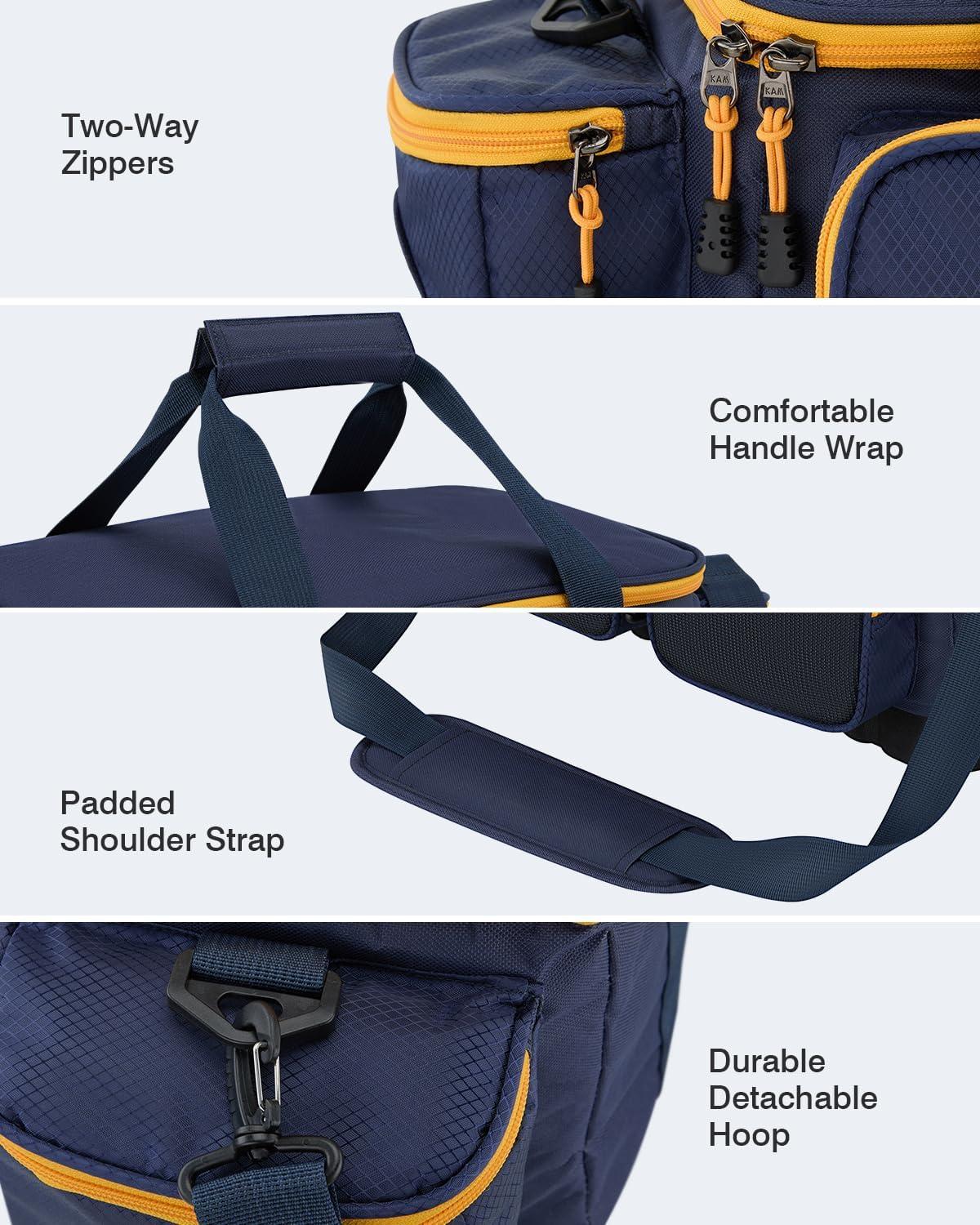 image:imageGonex Fishing Tackle Bag WaterResistant Polyester Material Fishing Tackle Storage Bag with Padded Shoulder Strap and NonSlip Base Suitable for 3600 3700 Tackle BoxBlueOrange