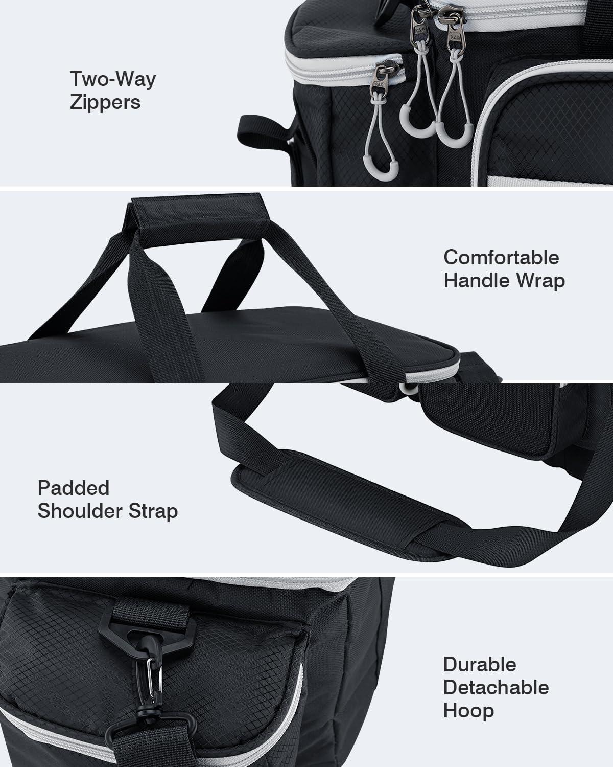 image:imageGonex Fishing Tackle Bag WaterResistant Polyester Material Fishing Tackle Storage Bag with Padded Shoulder Strap and NonSlip Base Suitable for 3600 3700 Tackle BoxBlackGrey