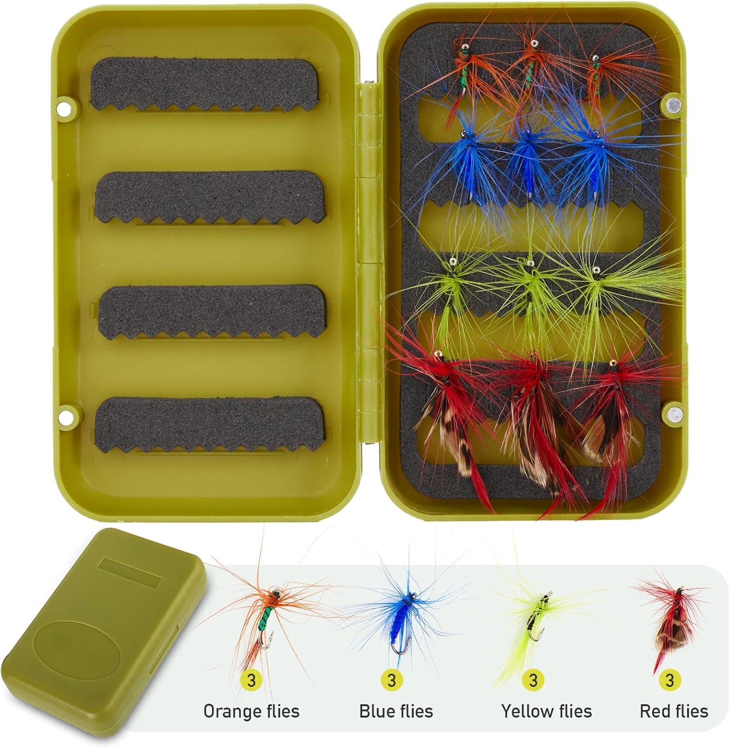 image:imageGonex Fly Fishing Rod and Reel Combo Starter Kit Fly Rod 4Piece Carbon Fiber Aluminum Fly Reel 12Pcs Fly Flies Fishing Line Scissors Premium Travel Case Portable Lightweight9 4pcs 5wt Rod
