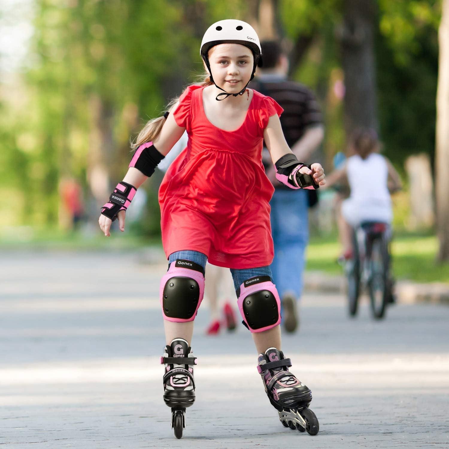 image:imageGonex Inline Skates for Girls Boys Kids Adjustable Skates Outdoor Blades Inline Roller Skates for Children Teens Women with Light Up Wheels for Indoor Outdoor Backyard SkatingAPink