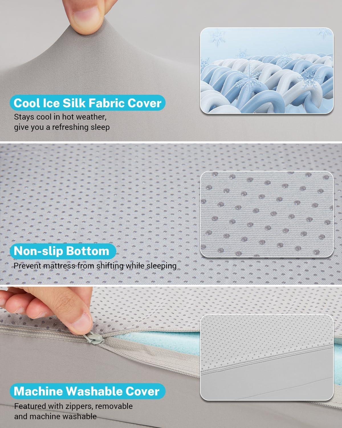 image:imageGonex Memory Foam Mattress for Tesla Model Y 3 26 High Density Soft Car Camping Mattress Foldable with Soft Washable Cover amp Storage Bag Fits Frunk Trunk Portable for Road Trips 75 x 445