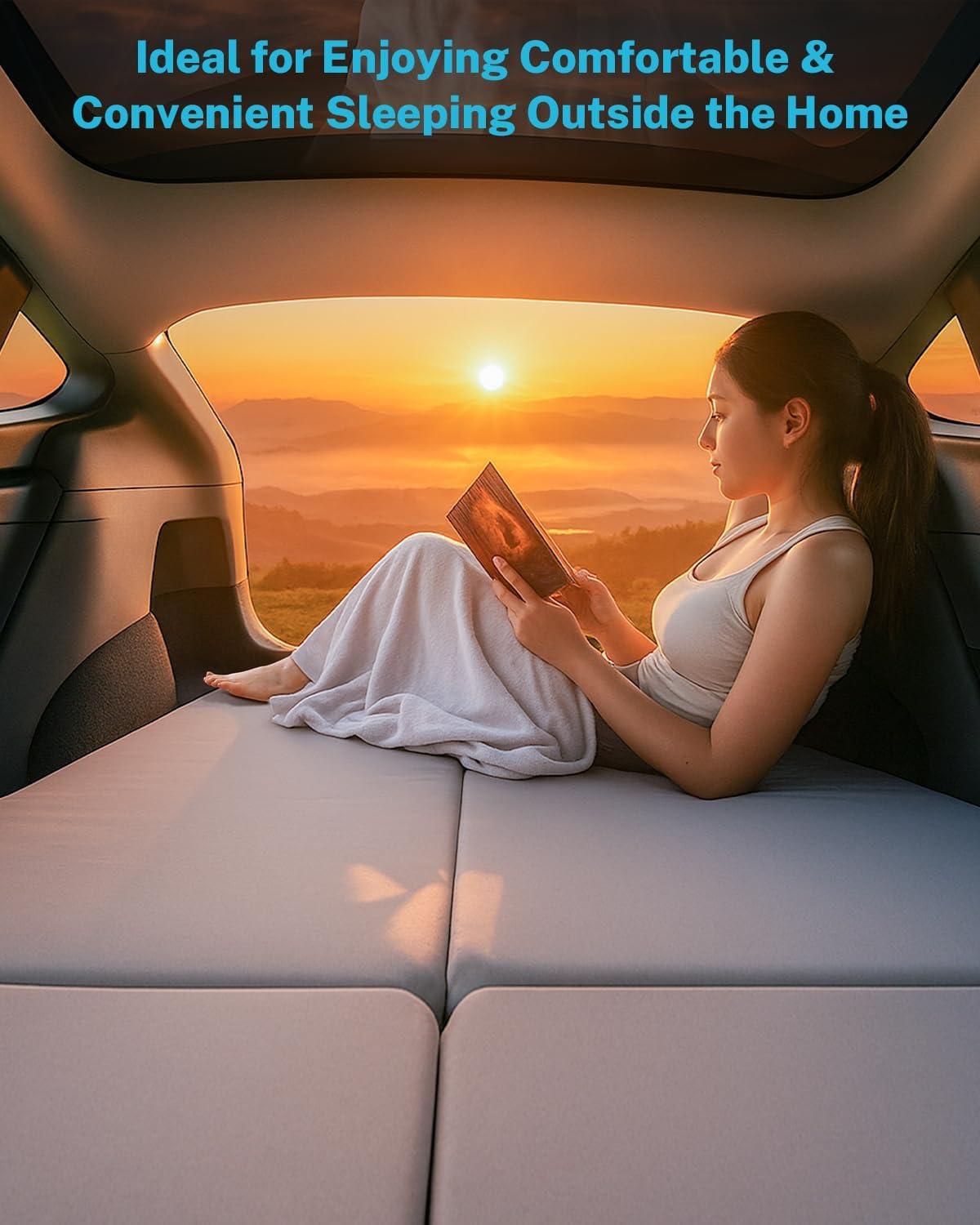 image:imageGonex Memory Foam Mattress for Tesla Model Y 3 26 High Density Soft Car Camping Mattress Foldable with Soft Washable Cover amp Storage Bag Fits Frunk Trunk Portable for Road Trips 75 x 445