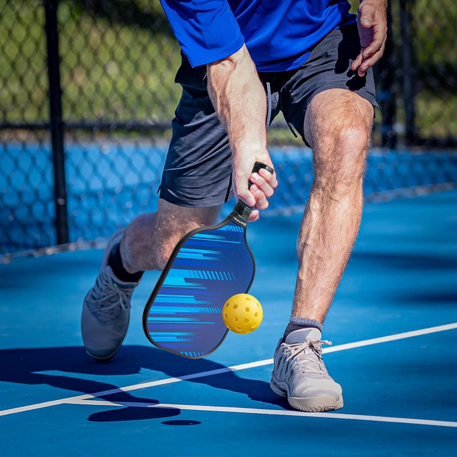 image:imageGonex Pickleball Paddles USAPA Approved Graphite Pickleball Rackets with Comfort Grip Carbon Fiber Pickleball Set of 24 Paddles with 4 Balls Portable Carry BagCBlue 2Packs