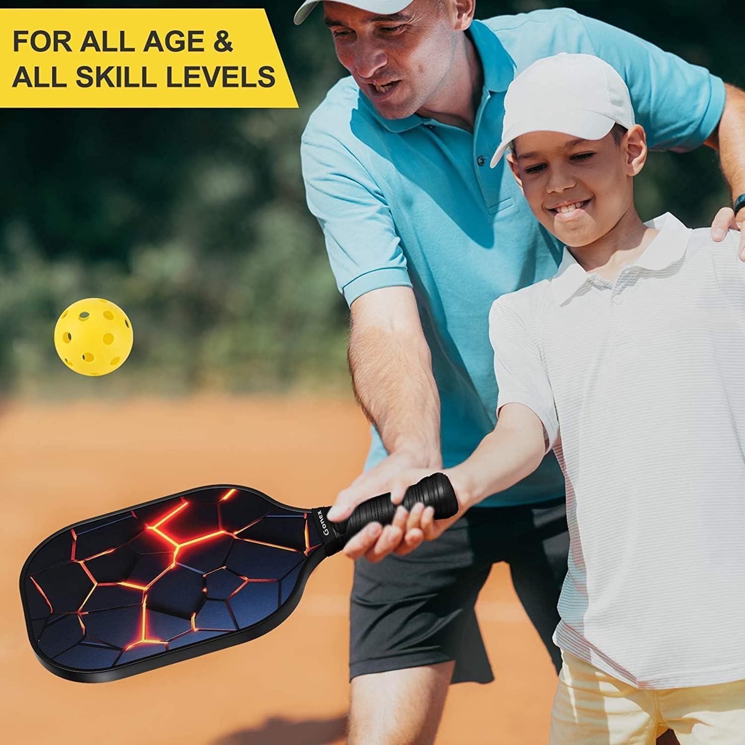 image:imageGonex Pickleball Paddles USAPA Approved Graphite Pickleball Rackets with Comfort Grip Carbon Fiber Pickleball Set of 24 Paddles with 4 Balls Portable Carry BagBDark Blue 2Packs USAPA