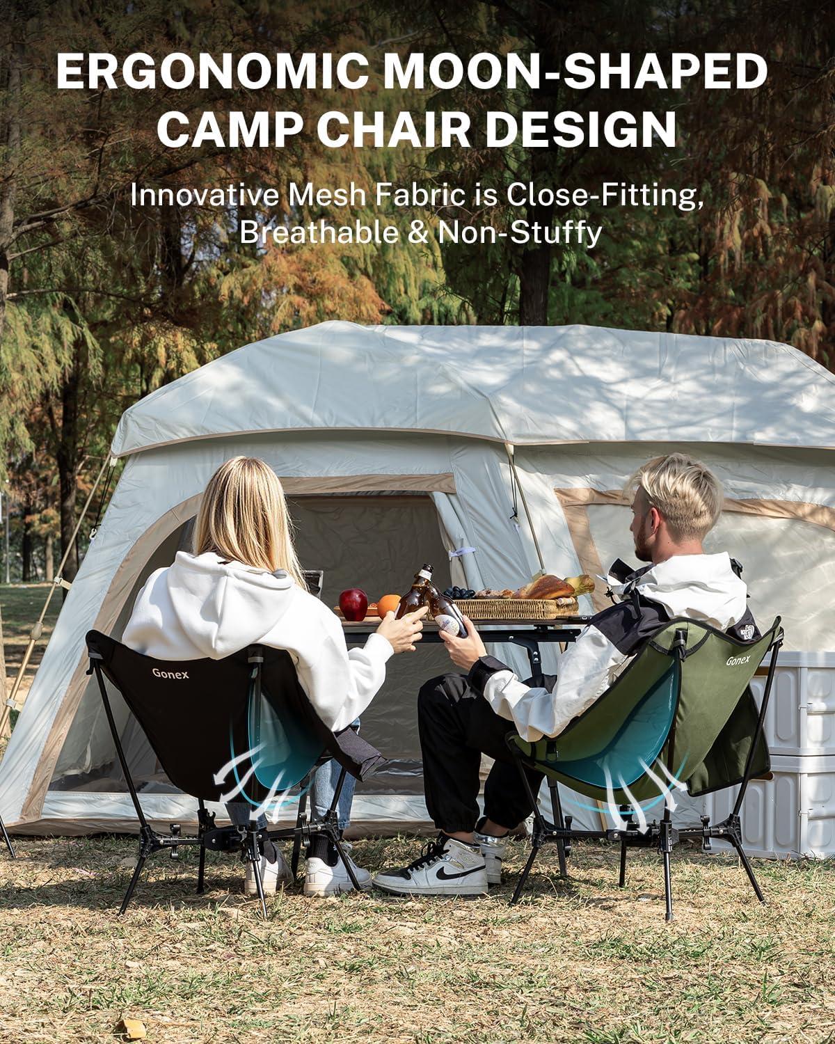 image:imageGonex Portable Camping Chair The 5th Gen Ultralight Compact Backpacking Foldable Lightweight Folding Chair for Outdoor Camp Hiking Beach Picnic Concert Supports 330lbs Army Green 1 PCSArmy Green
