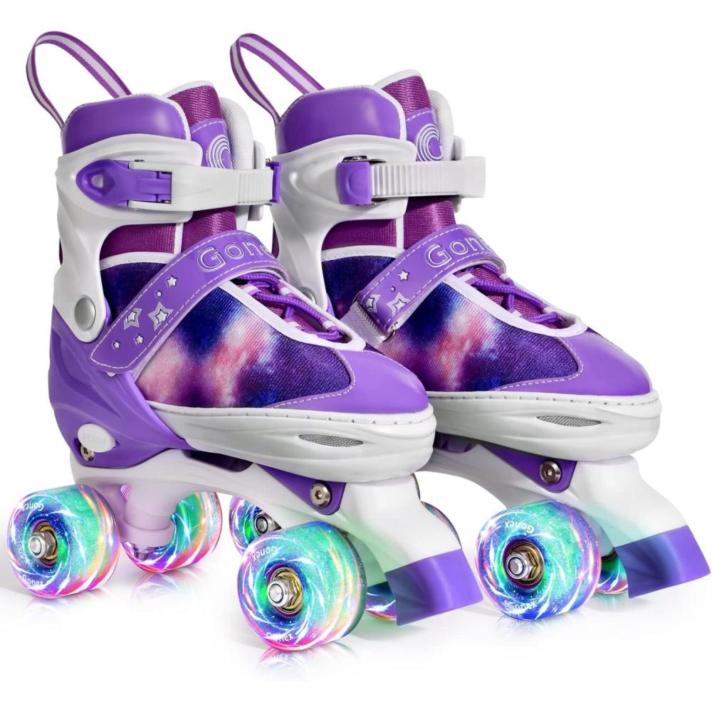 image:imageGonex Roller Skates for Girls Kids Boys Women with All Light Up WheelsAdjustable Rollerskates for Beginners Toddler Youth Gift for Indoor OutdoorAPurple