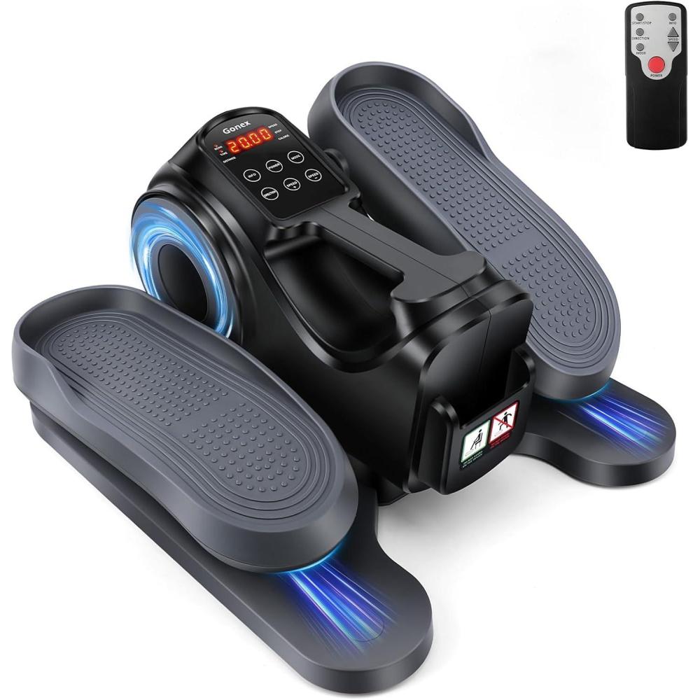 image:imageGonex Under Desk Elliptical Exercise Machine Electric Sitting Seated Leg Pedal Exerciser with Resistance for Seniors Elderly Home 3 in 1 Mini Equipment with Remote 10 Manual Resistance 10 Auto SpeedsBlack