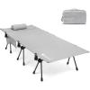 image:imageGonex Camping Cot with Leg Extenders 2 in 1 Portable Ultralight Folding Cot for Adults Adjustable Height Supports 350lbs Sleeping Bed for Backpacking Travel Beach Home 748x275Black 1 PCSGrey