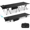 image:imageGonex Camping Cot with Leg Extenders 2 in 1 Portable Ultralight Folding Cot for Adults Adjustable Height Supports 350lbs Sleeping Bed for Backpacking Travel Beach Home 748x275Black 1 PCSBlack
