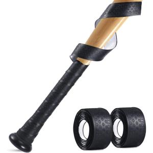 Gonex Bat Grip Tape for Baseball Softball, 1.1mm 40.16” Pro Feel Full Adhesive Back Baseball Bat Grip (1 Pack/2 Packs)(Black 2 Packs)