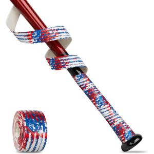 Gonex Bat Grip Tape for Baseball Softball, 1.1mm 40.16” Pro Feel Full Adhesive Back Baseball Bat Grip (1 Pack/2 Packs)(Red-White-Blue:1 Pack)