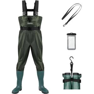 Gonex Chest Waders Hunting Fishing Waders for Men Women Waterproof 70D Nylon Wader for Duck Hunting Fishing Green, Sizes 8-13(Green)