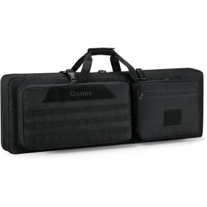 Gonex Double Rifle Case Soft Bag 36″/42”, Tactical Long Gun Backpack with Lockable YKK Zippers, Multi-Pocket Storage, 3-Way Carry, Durable Outdoor Gear Bag(Black)