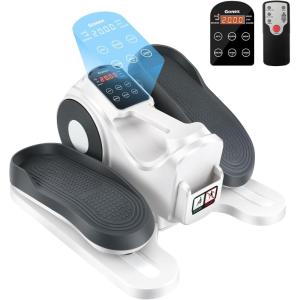 Gonex Under Desk Elliptical Exercise Machine Electric Sitting Seated Leg Pedal Exerciser with Resistance for Seniors Elderly Home 3 in 1 Mini Equipment with Remote 10 Manual Resistance 10 Auto Speeds(White)