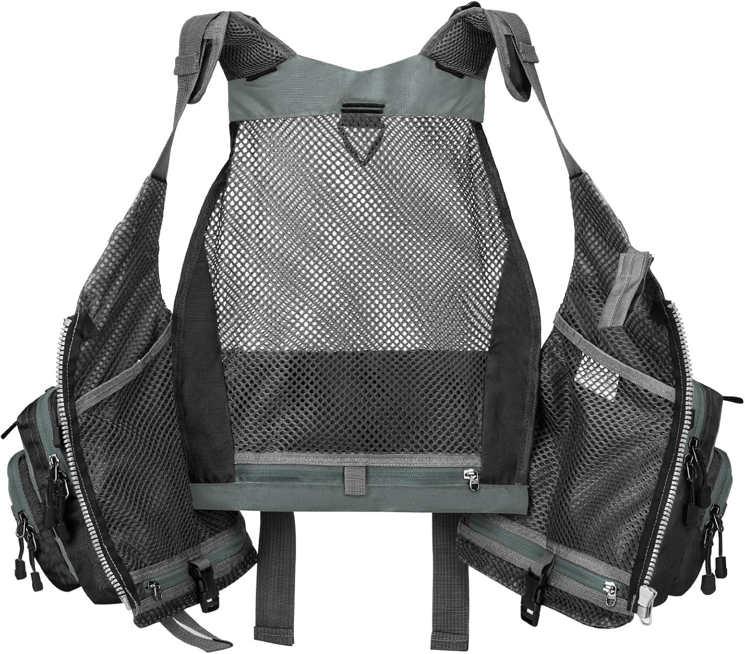image:imageGonex Fly Fishing Vest for Men Women Comfortable Adjustable Fishing Vest with MultiPockets Reflective StripesGrayblack