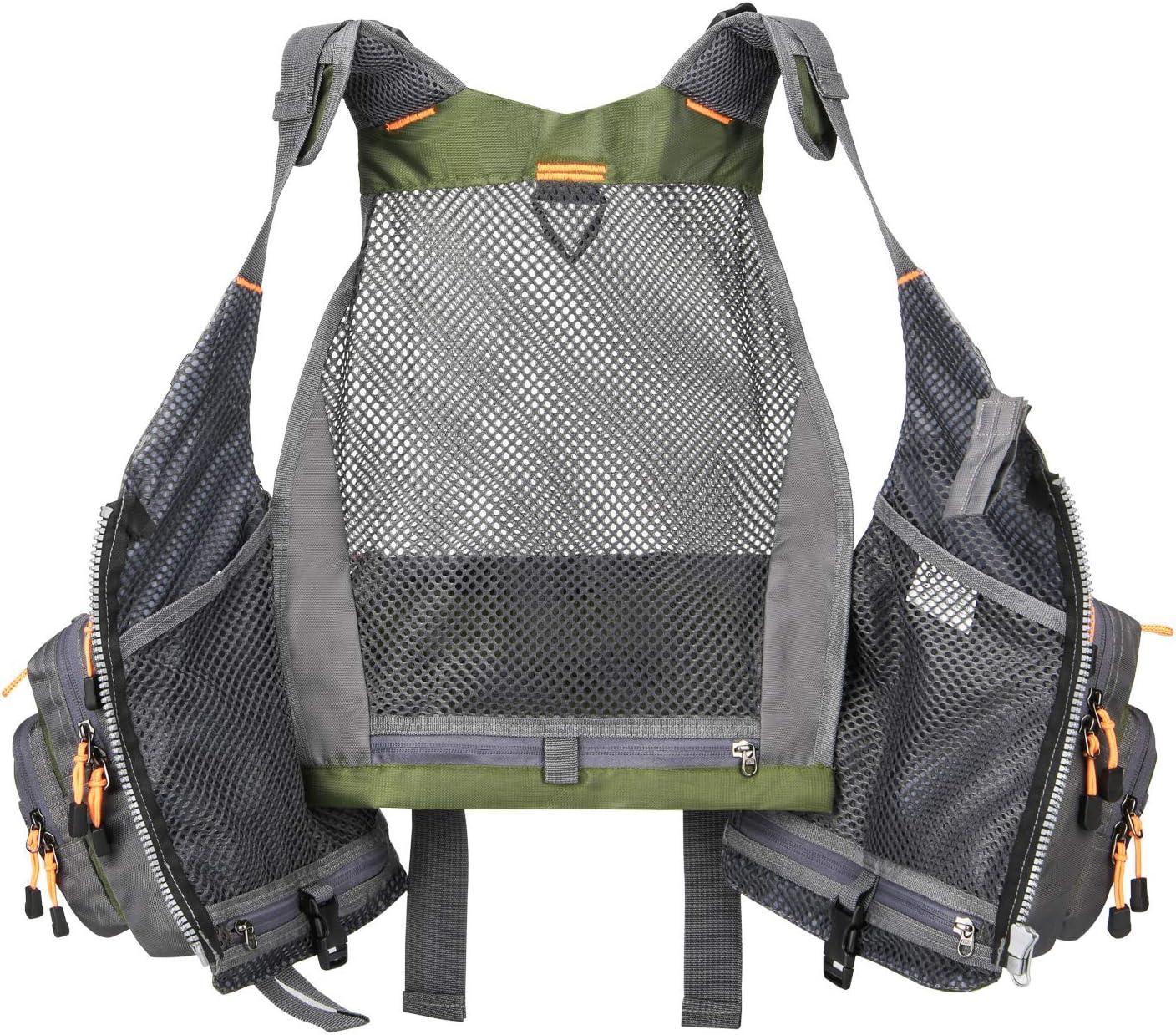 image:imageGonex Fly Fishing Vest for Men Women Comfortable Adjustable Fishing Vest with MultiPockets Reflective StripesGreengray