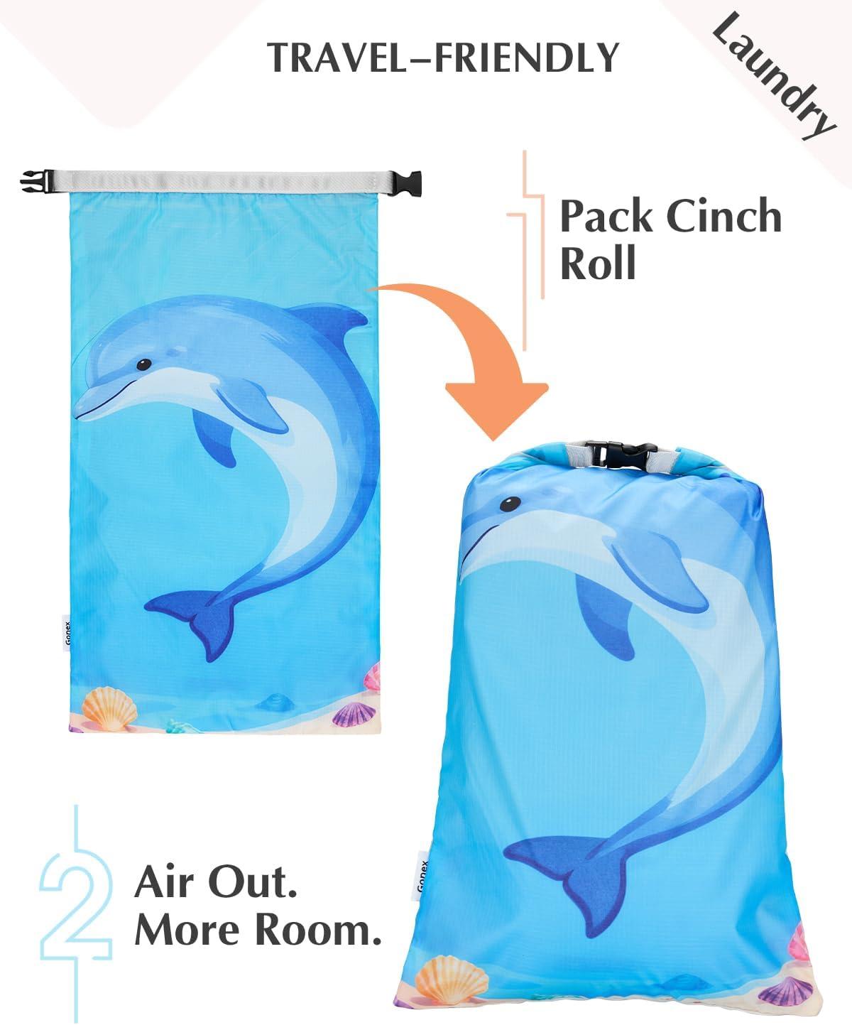 image:imageGonex Compression Packing Cubes 4pcs Expandable Storage Travel Luggage Bags Organizers Travel Cubes for Suitcase Carry On Coconut Palm6PCS Animals