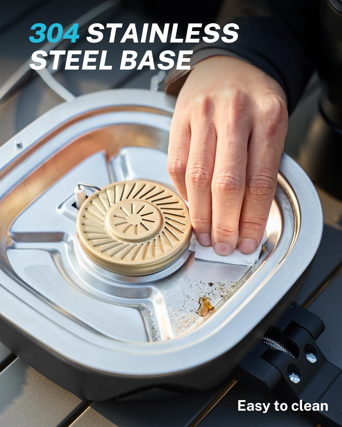 image:imageGonex AeroFlame Dual Burner 20000 BTUs Propane Camping Stove with Precision Flame Control amp Removable Pot Stands Portable Folding Camp Stove for Camping Hiking Patio BBQArmy GreenBlack