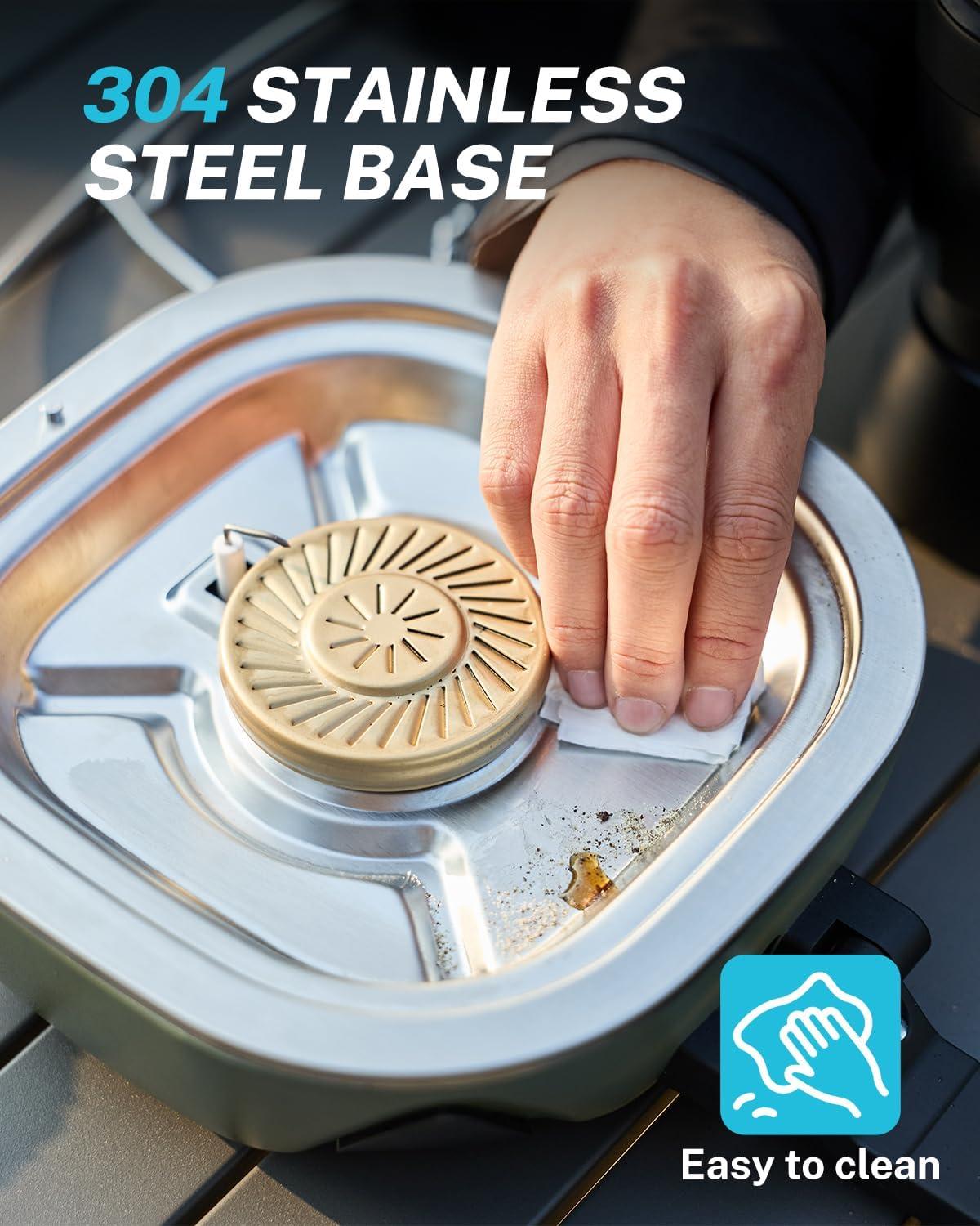 image:imageGonex AeroFlame Dual Burner 20000 BTUs Propane Camping Stove with Precision Flame Control amp Removable Pot Stands Portable Folding Camp Stove for Camping Hiking Patio BBQArmy GreenArmy Green