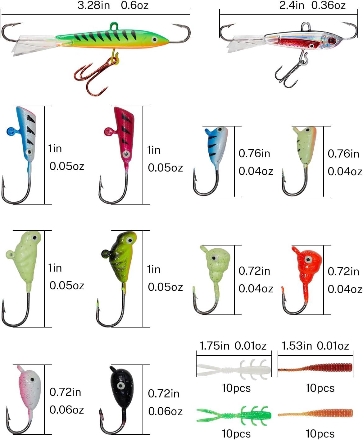 image:imageGonex Ice Fishing Rod Reel Combo Medium Light Carbon Fiber Fiberglass Portable Complete Kit Include Skimmer Spare Rod Spinning Ice Fishing Reel Ice Jig Folding Stool for Winter Fishing28in Medium Light