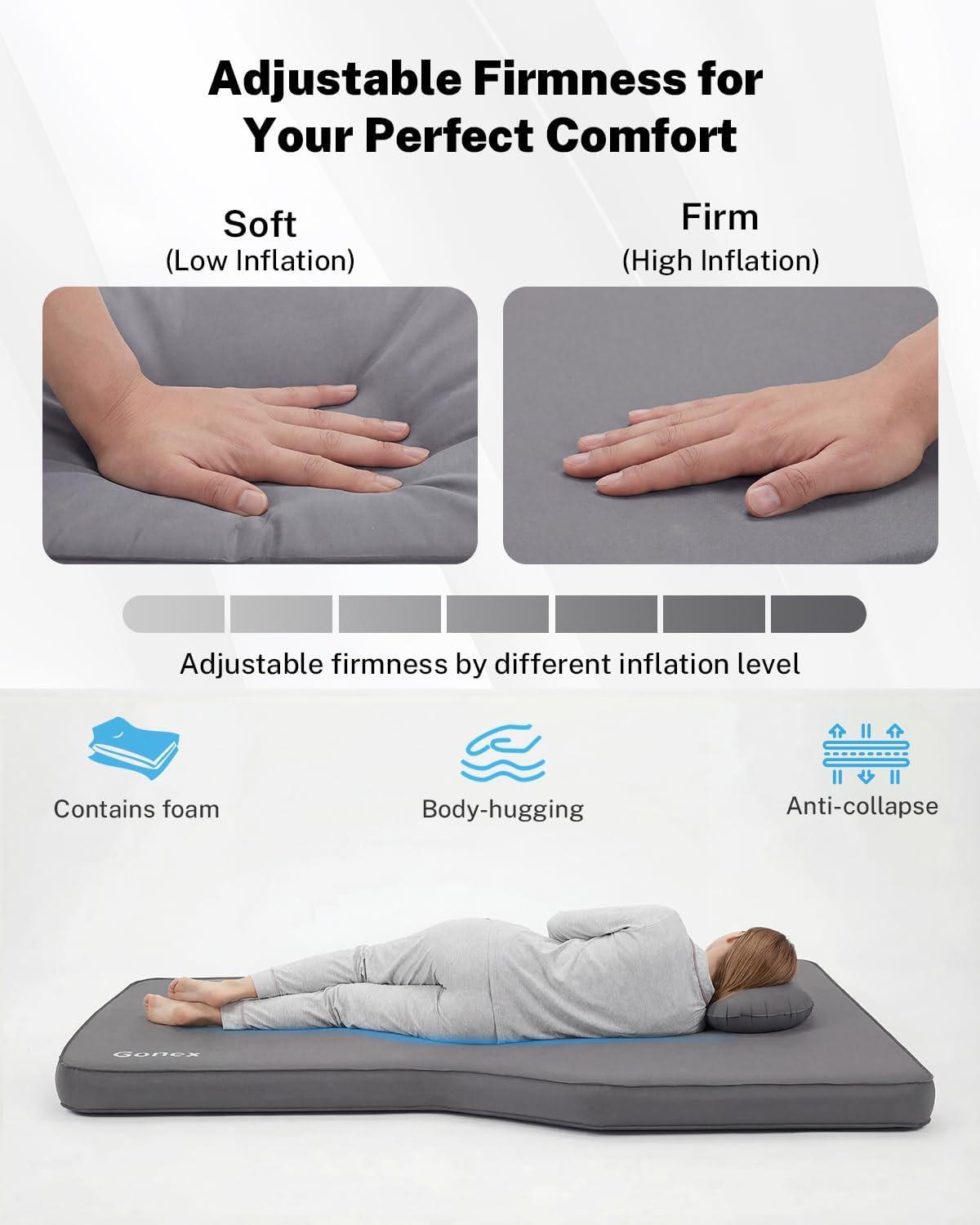 image:imageGonex Inflatable Foam Mattress for Tesla Model Y amp Juniper 4 Custom Fit Air amp Foam Bed with Cordless Air Pump 78x54 Full Size Vacuum Compressed for Frunk Perfect for Roadtrips Camping amp Naps