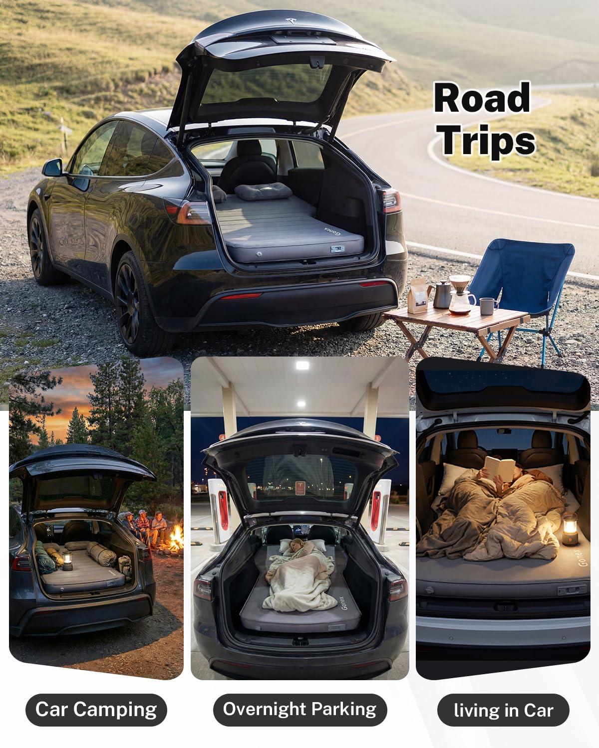 image:imageGonex Inflatable Foam Mattress for Tesla Model Y amp Juniper 4 Custom Fit Air amp Foam Bed with Cordless Air Pump 78x54 Full Size Vacuum Compressed for Frunk Perfect for Roadtrips Camping amp Naps