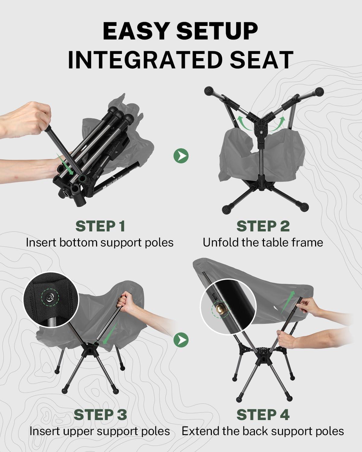 image:imageGonex Portable Camping Chair 6th Gen Lightweight Folding Chair with AntiSinking Feet 175in High Seat 330LBS Capacity for Outdoor Camping Hiking Beach Picnic SportsSilverLaced Ripstop 2PCSSilverlaced Ripstop 2 Pcs