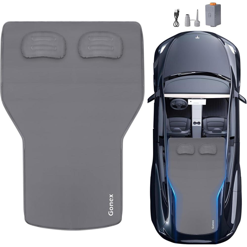 image:imageGonex Inflatable Foam Mattress for Tesla Model Y amp Juniper 4 Custom Fit Air amp Foam Bed with Cordless Air Pump 78x54 Full Size Vacuum Compressed for Frunk Perfect for Roadtrips Camping amp Naps